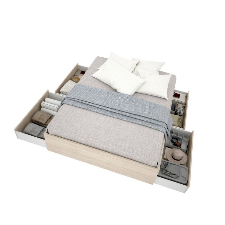 Letto francese moderno rovere 195x149cm - Orlene