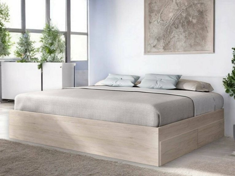 Letto francese moderno rovere 195x149cm - Orlene