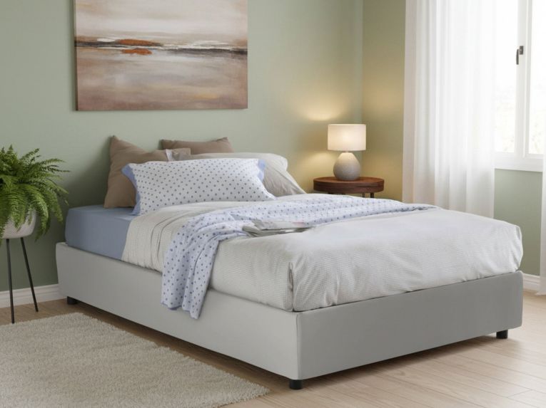 Letto francese salvaspazio bianco 155x205cm - Aladino