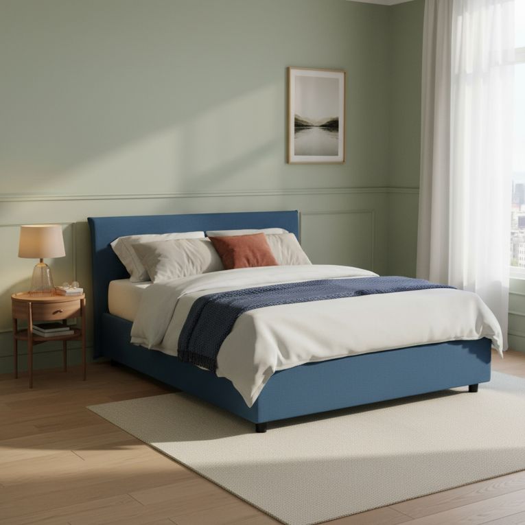 Letto francese salvaspazio blu 155x205cm - Alion