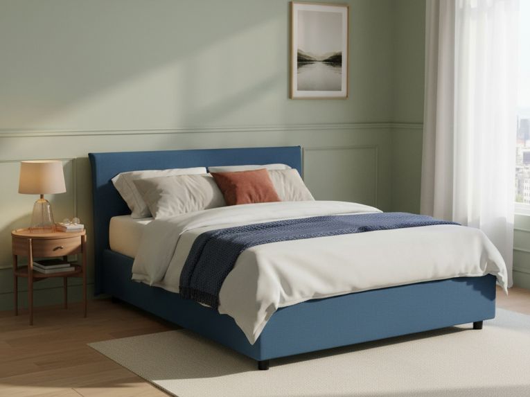 Letto francese salvaspazio blu 155x205cm - Alion