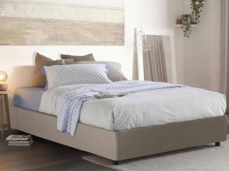 Letto francese salvaspazio tortora 155x205cm - Aladino