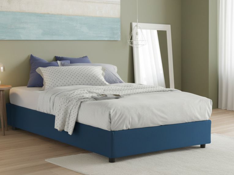 Letto francese sfoderabile blu 155x205cm - Arto