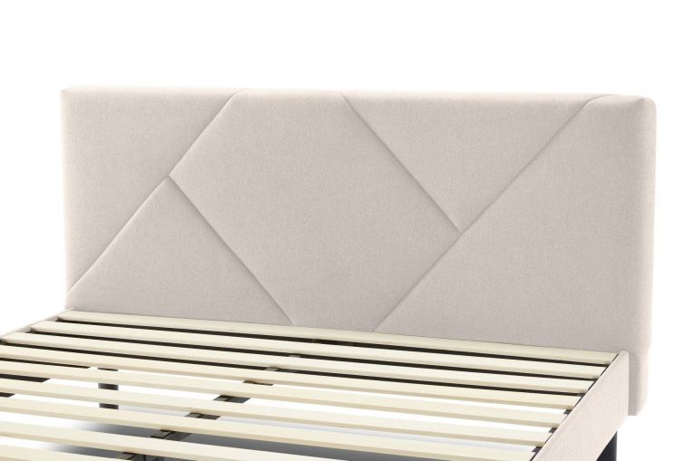 Letto matrimoniale beige 169x204cm imbottito - Morpheus