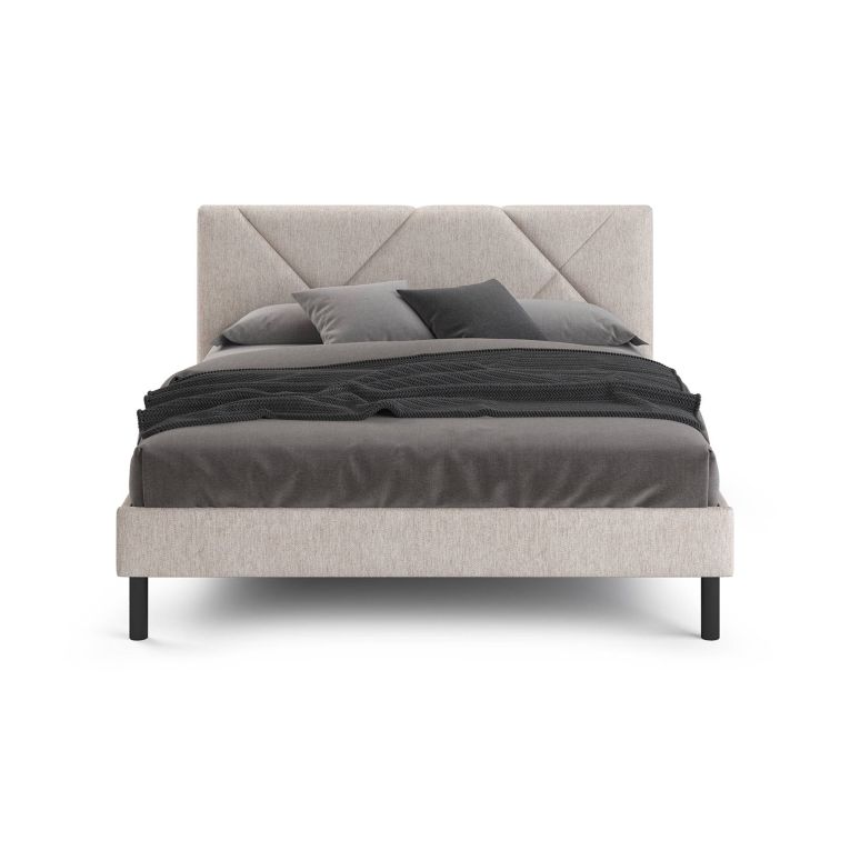 Letto matrimoniale beige 169x204cm imbottito - Morpheus