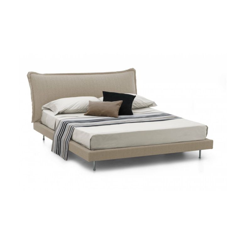 Letto matrimoniale beige 180x210cm imbottito - Arcore