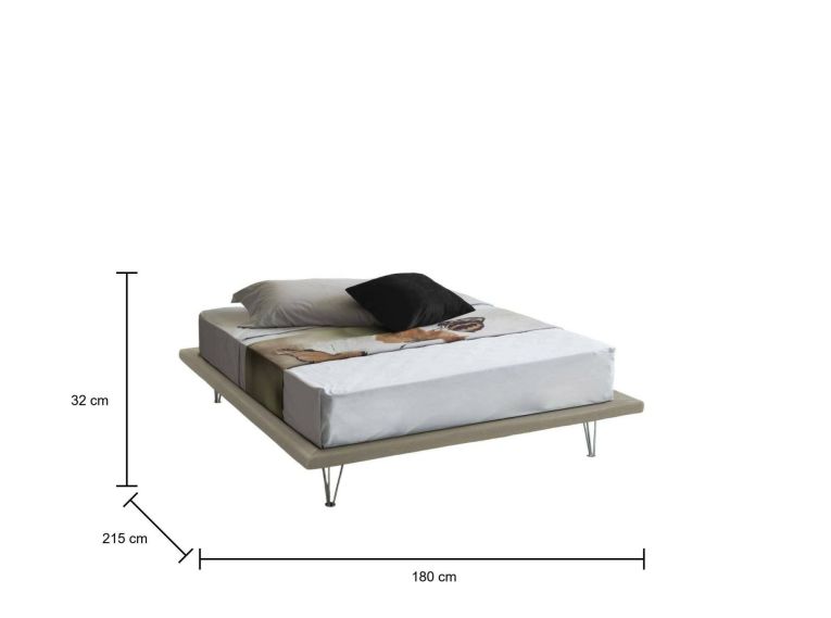Letto matrimoniale beige 180x215cm sfoderabile - Pietersite