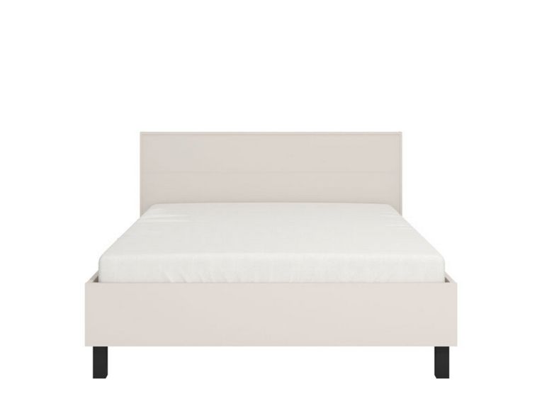 Letto Matrimoniale Beige Dimensione Materasso 160x200 cm Testiera Dettaglio Geometrico, Peso Supportato 200 kg - Coazze