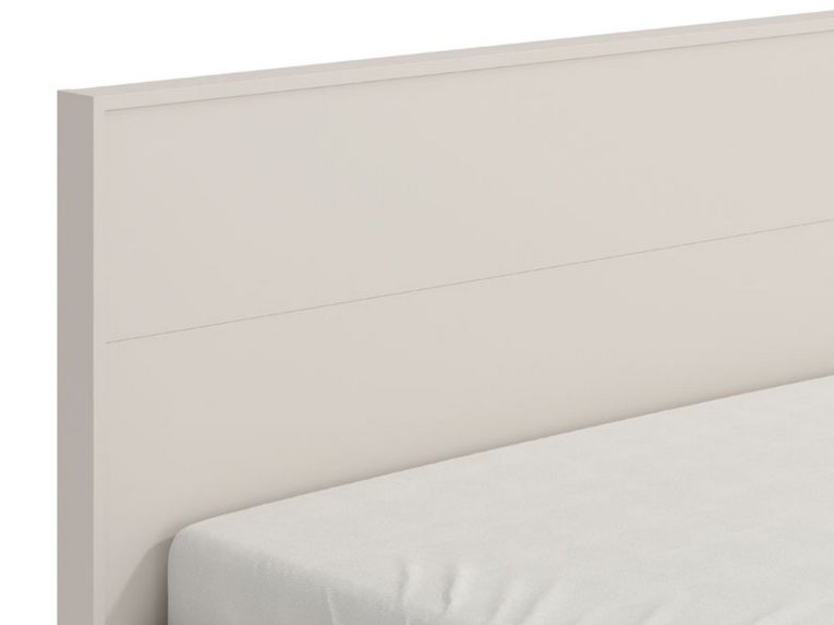Letto Matrimoniale Beige Dimensione Materasso 160x200 cm Testiera Dettaglio Geometrico, Peso Supportato 200 kg - Coazze