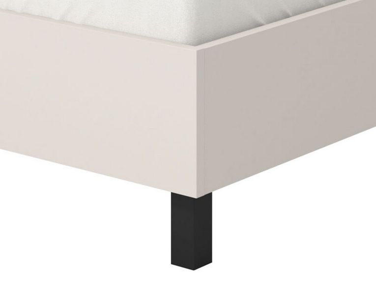 Letto Matrimoniale Beige Dimensione Materasso 160x200 cm Testiera Dettaglio Geometrico, Peso Supportato 200 kg - Coazze