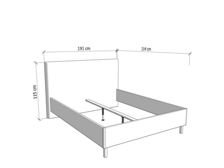 Letto Matrimoniale Beige Grigio Tortora Dimensione Materasso 160x200 cm Imbottito, Testiera Imbottita - Uboldo