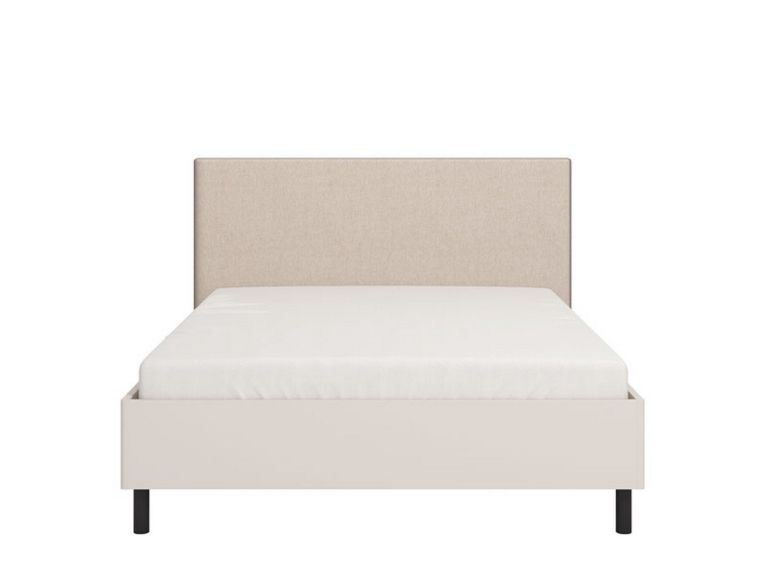 Letto Matrimoniale Beige Grigio Tortora Dimensione Materasso 160x200 cm Imbottito, Testiera Imbottita - Uboldo