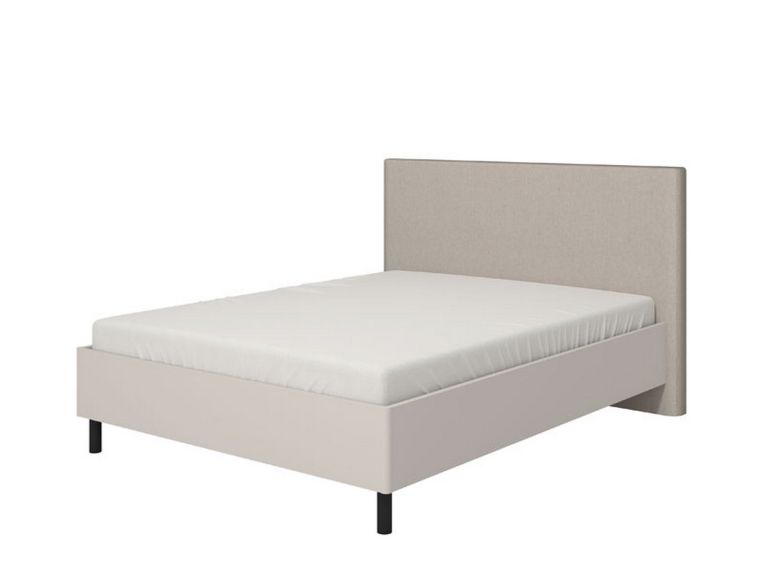 Letto Matrimoniale Beige Grigio Tortora Dimensione Materasso 180x200 cm Imbottito, Testiera Imbottita - Pavarolo