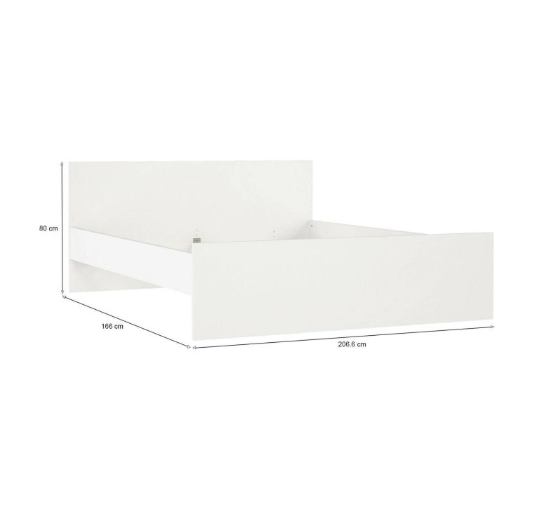 Letto matrimoniale bianco 166x206cm - Kaitak