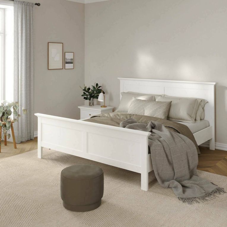Letto matrimoniale bianco 178x210cm - Arika
