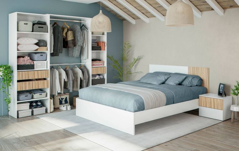 Letto matrimoniale bianco 196x166cm - Adia