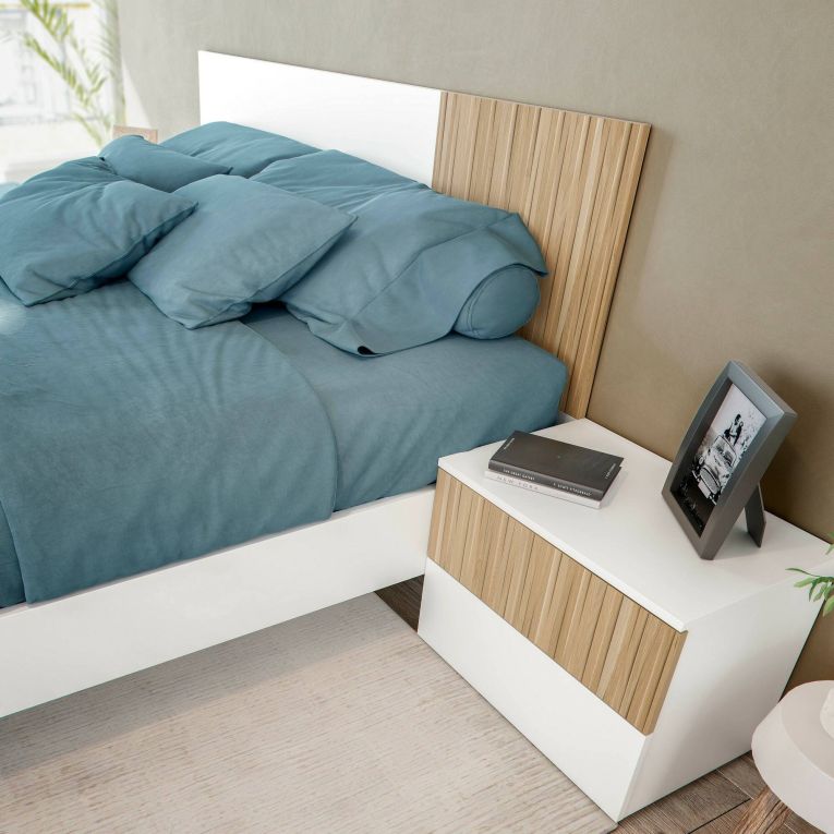 Letto matrimoniale bianco 196x166cm - Adia