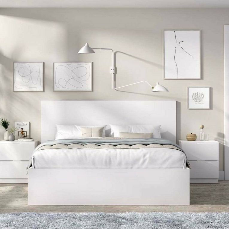 Letto matrimoniale bianco 205x266cm - Lupit