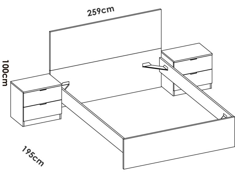 Letto matrimoniale bianco 205x266cm - Lupit