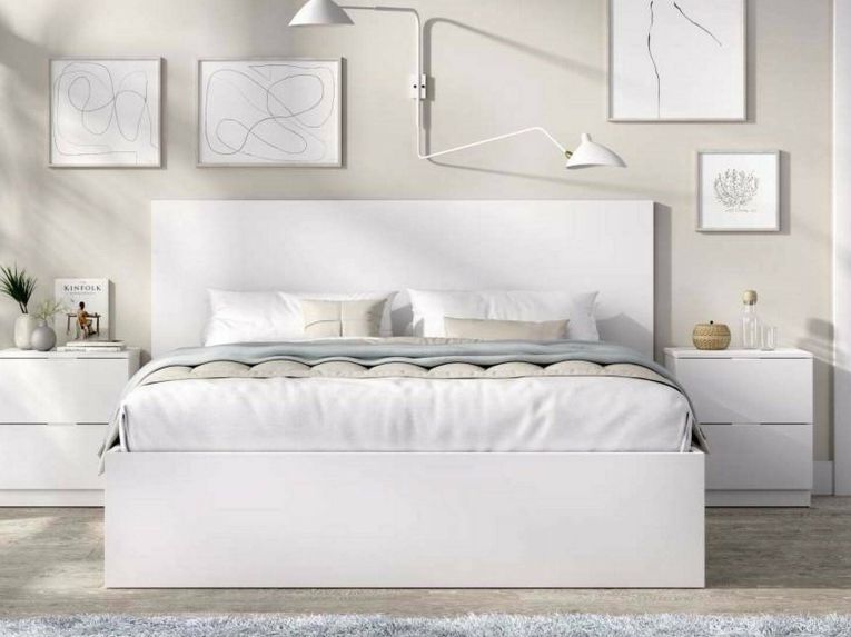 Letto matrimoniale bianco 205x266cm - Lupit