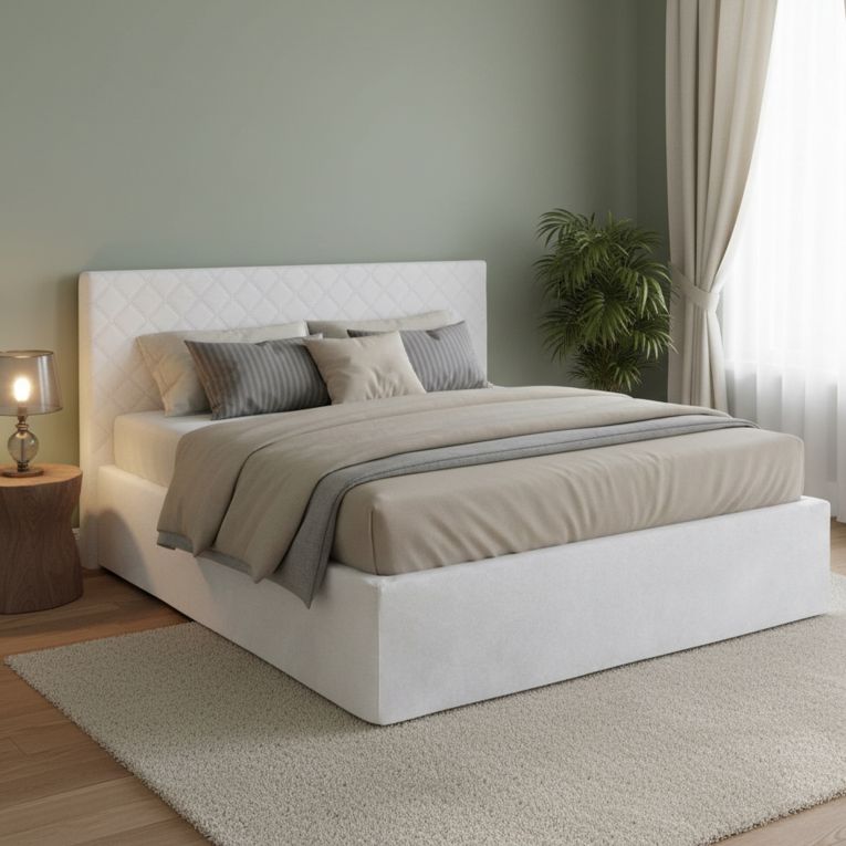 Letto matrimoniale bianco 5x170cm con materasso - Delinda