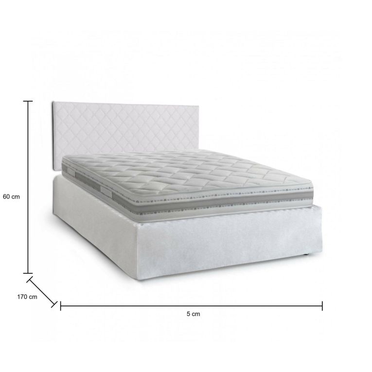 Letto matrimoniale bianco 5x170cm con materasso - Delinda