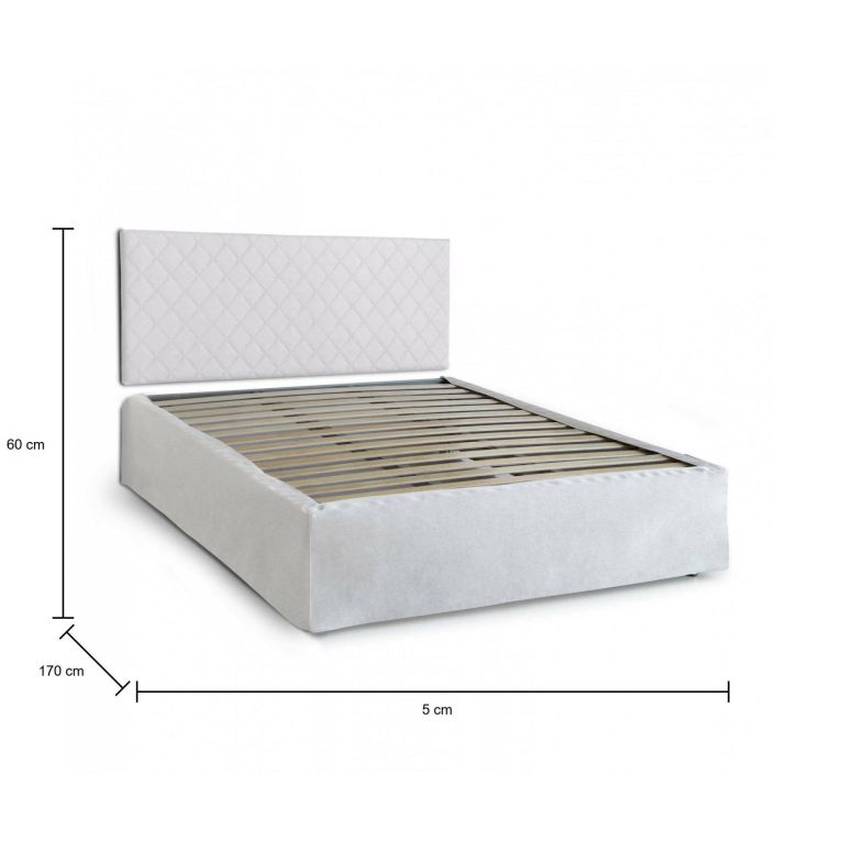 Letto matrimoniale bianco 5x170cm imbottito - Alfredo