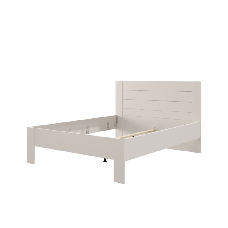 Letto Matrimoniale Bianco Crema Dimensione Materasso 160x200 cm Peso Supportato 200 kg, Matrimoniale - Siwwa