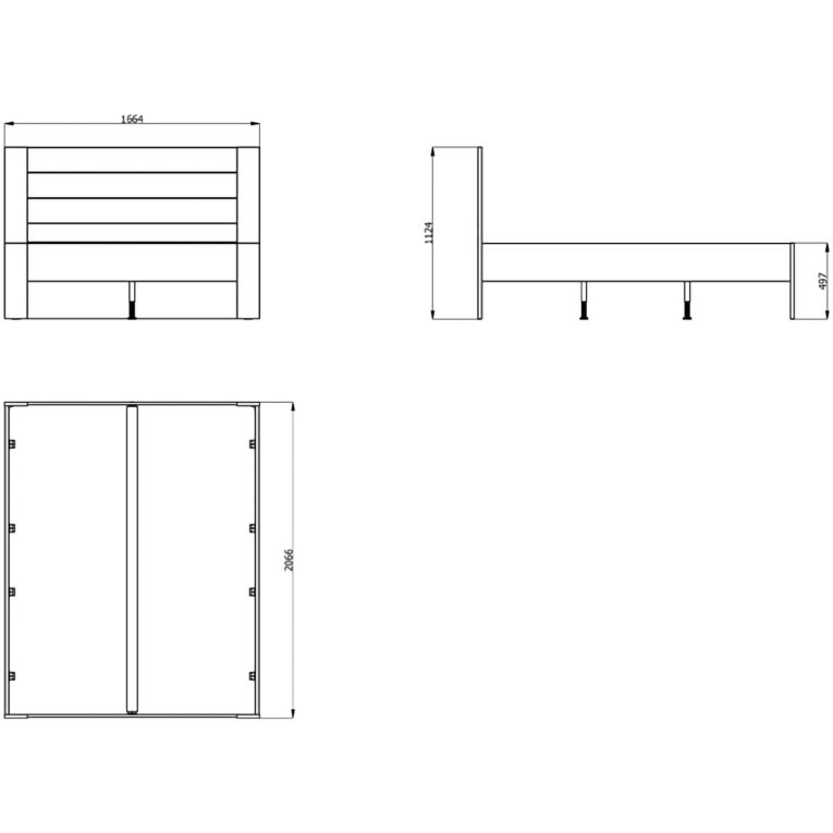 Letto Matrimoniale Bianco Crema Dimensione Materasso 160x200 cm Testata Effetto Dogato, Peso Supportato 200 kg - Siwwa