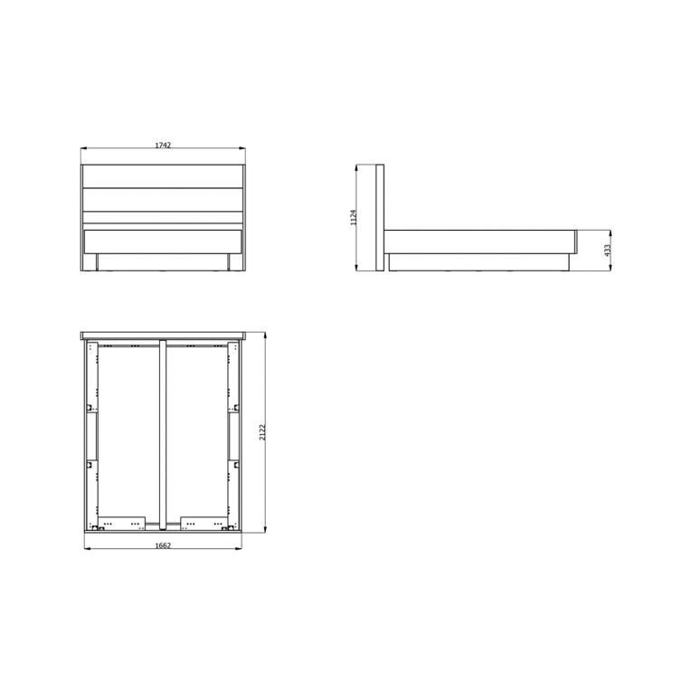 Letto Matrimoniale Bianco Crema Marrone Noce Dimensione Materasso 160x200 cm Peso Supportato 200 kg, Matrimoniale - Takaya