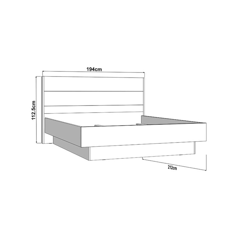 Letto Matrimoniale Bianco Crema Marrone Noce Dimensione Materasso 180x200 cm Peso Supportato 200 kg, Matrimoniale - Kamak