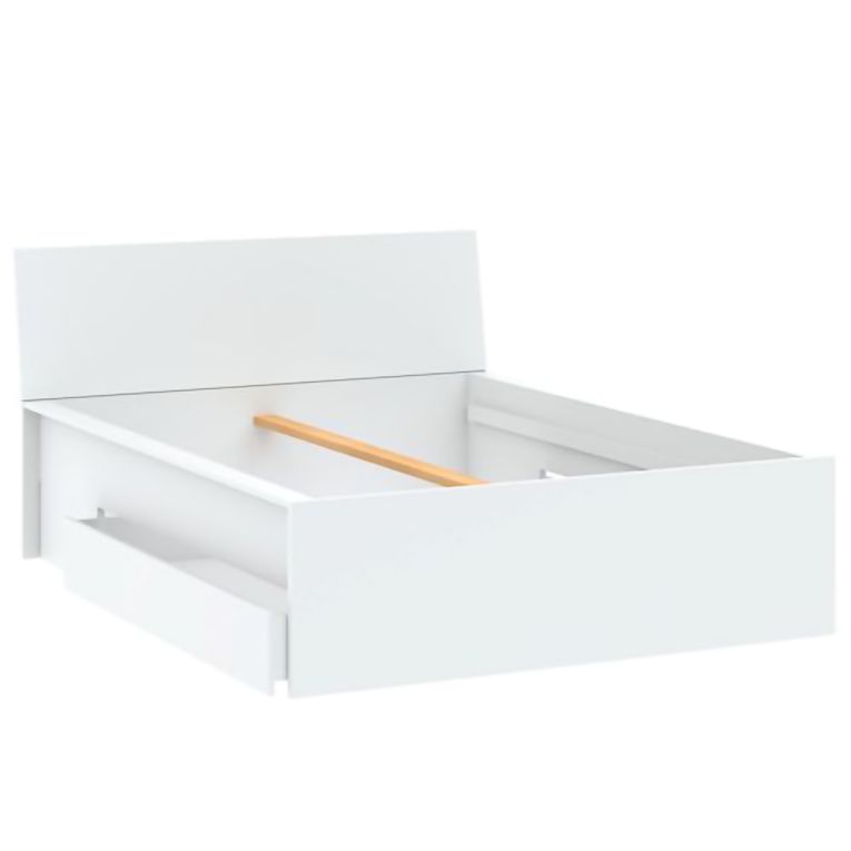 Letto Matrimoniale Bianco Dimensione Materasso 160x200 cm con Cassetto, 2 - Lidati