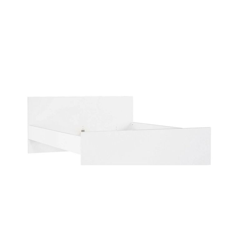 Letto matrimoniale bianco lucido 166x206cm struttura in legno - Kaitak