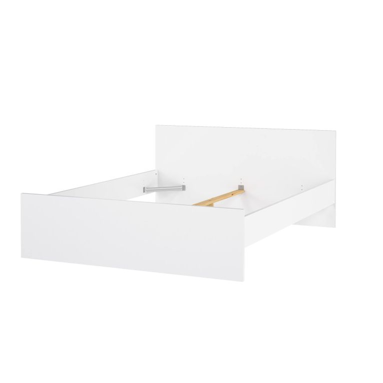 Letto matrimoniale bianco lucido 166x206cm struttura in legno - Kaitak