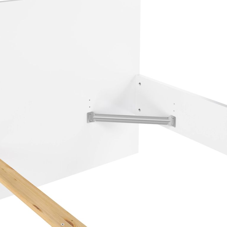 Letto matrimoniale bianco lucido 166x206cm struttura in legno - Kaitak