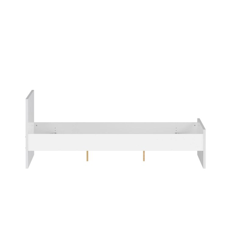 Letto matrimoniale bianco lucido 166x206cm struttura in legno - Kaitak
