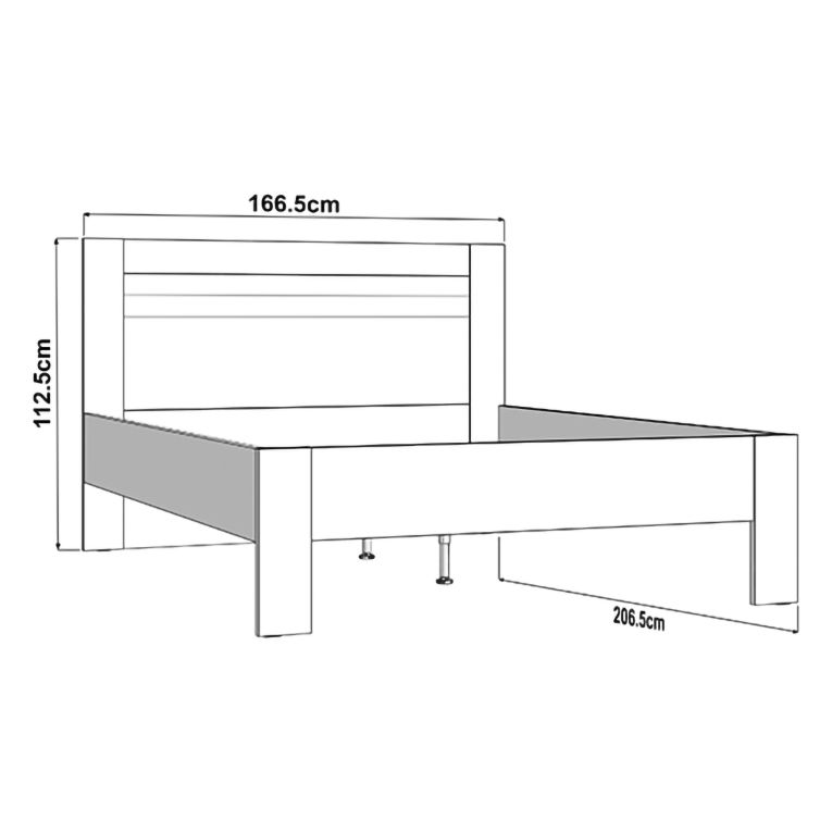 Letto Matrimoniale Bianco Nero Dimensione Materasso 160x200 cm Testata Dettaglio Rigato, Peso Supportato 200 kg - Kabale
