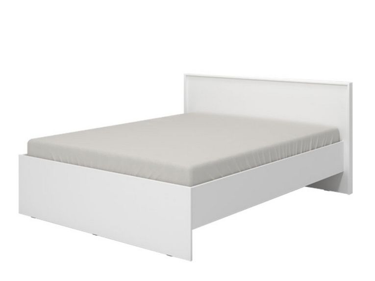 Letto Matrimoniale Bianco Opaco Testiera Dettaglio Geometrico Imbottito, Dimensione Materasso 160x200 cm - Gamalero