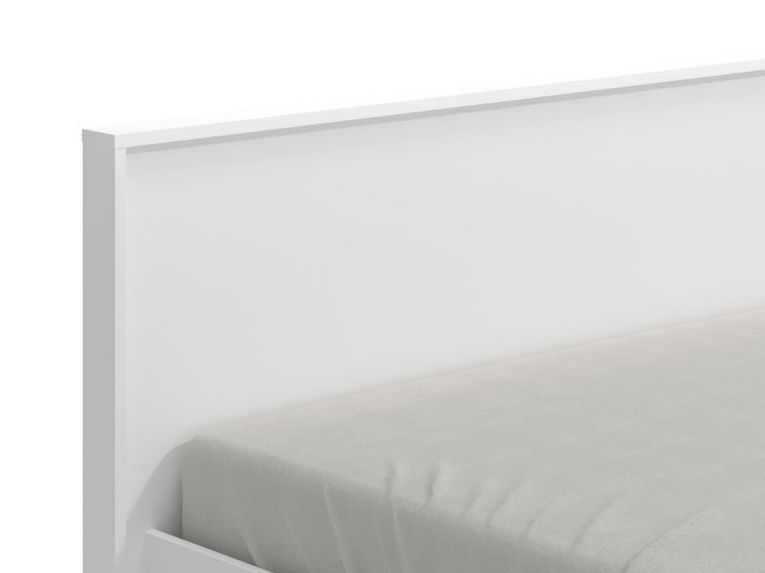 Letto Matrimoniale Bianco Opaco Testiera Dettaglio Geometrico Imbottito, Dimensione Materasso 160x200 cm - Gamalero