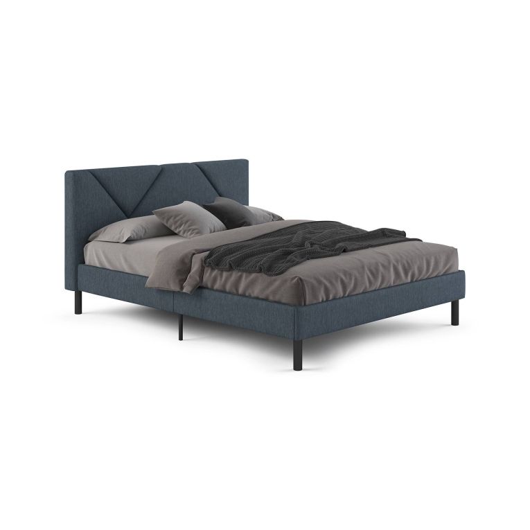 Letto matrimoniale blu 169x204cm imbottito - Morpheus