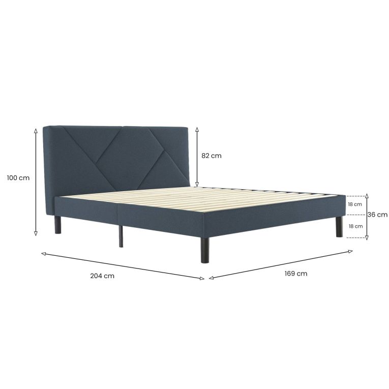 Letto matrimoniale blu 169x204cm imbottito - Morpheus