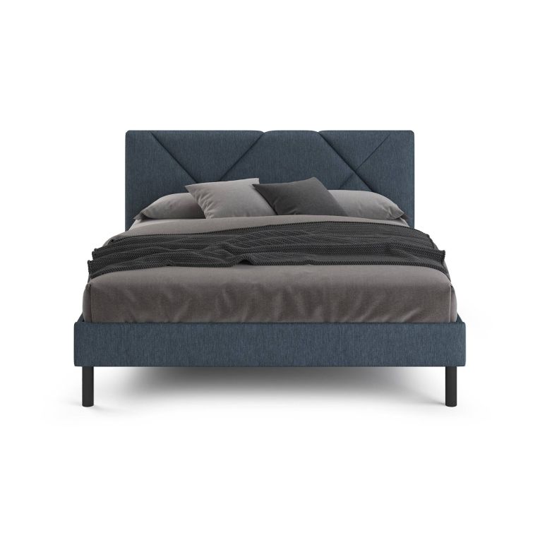 Letto matrimoniale blu 169x204cm imbottito - Morpheus