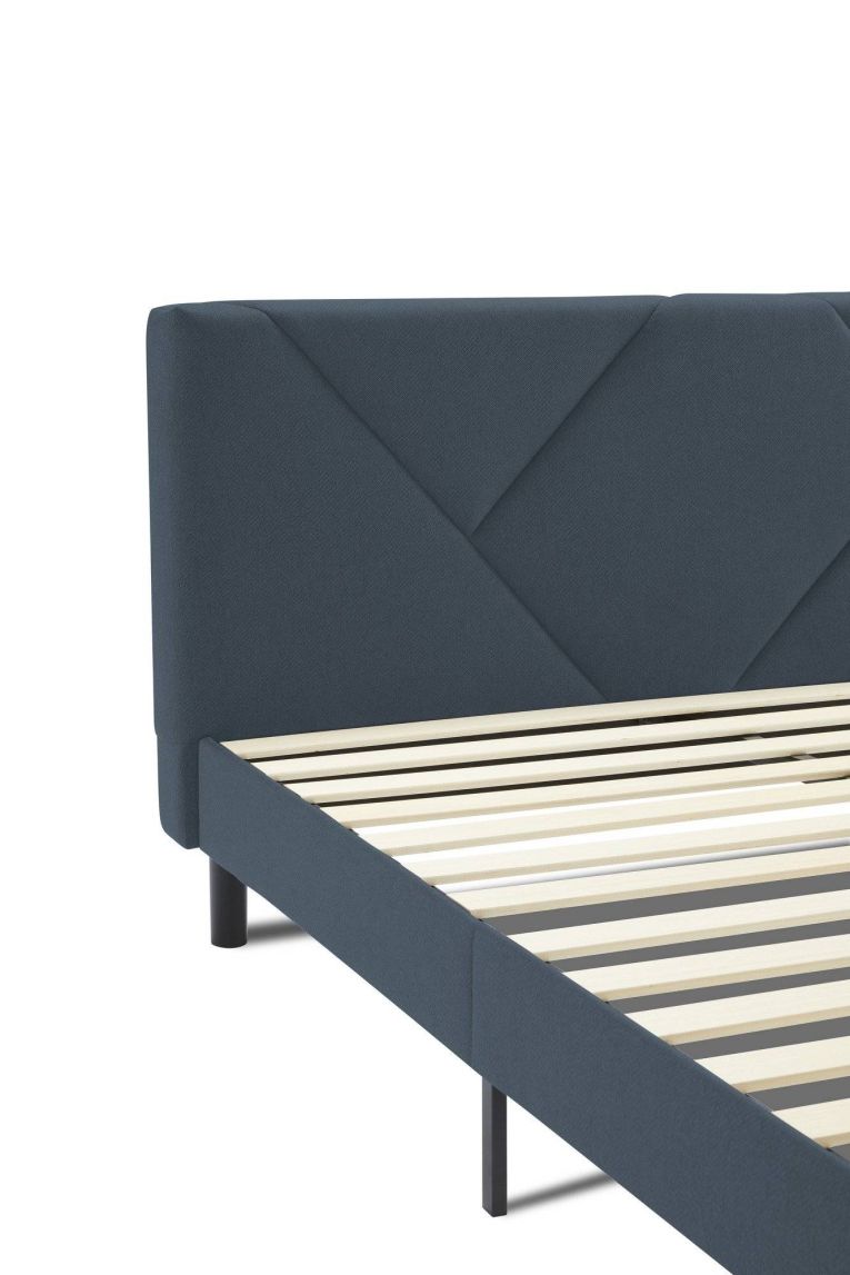 Letto matrimoniale blu 169x204cm imbottito - Morpheus