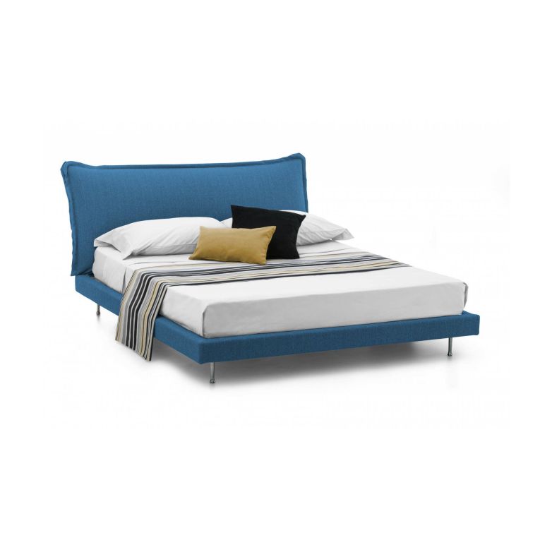 Letto matrimoniale blu 180x210cm imbottito - Arcore