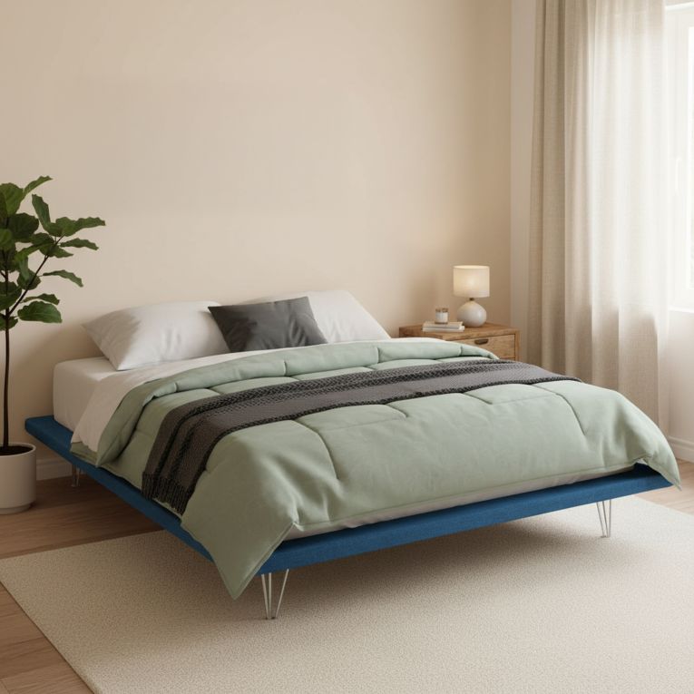 Letto matrimoniale blu 180x215cm sfoderabile - Pietersite