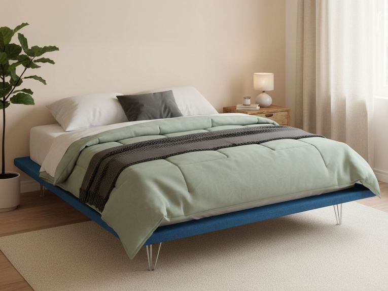 Letto matrimoniale blu 180x215cm sfoderabile - Pietersite