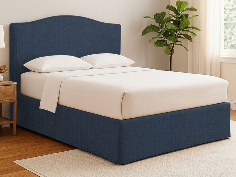 Letto Matrimoniale blu Sfoderabile Contenitore, Dimensione Materasso 160x190 cm - Turania