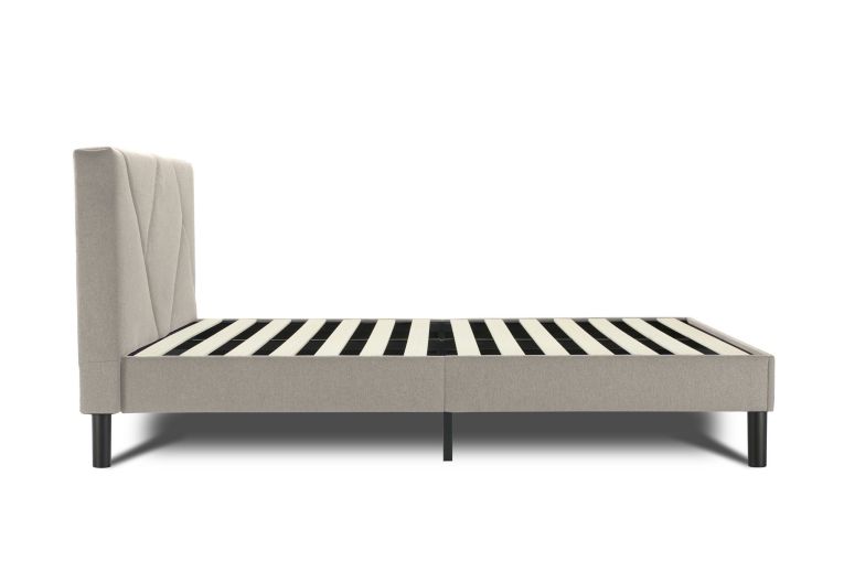 Letto matrimoniale Caldes, Sommier per camera da letto, Giroletto per stanza, Struttura porta materasso, Adatto a materasso Cm 160x190, Tortora