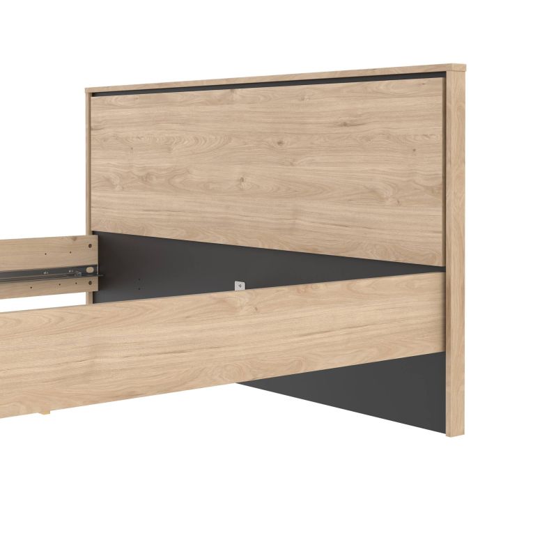 Letto matrimoniale Cariss, Sommier per camera da letto, Giroletto per stanza, Struttura porta materasso, 207x173 h91 cm, Rovere