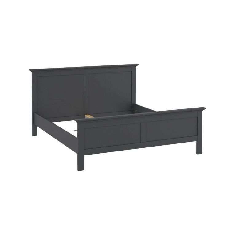 Letto matrimoniale Clairette, Sommier per camera da letto, Giroletto per stanza, Struttura porta materasso, 179x211 h110 cm, Grigio